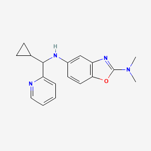 5-N-[cyclopropyl(pyridin-2-yl)methyl]-2-N,2-N-dimethyl-1,3-benzoxazole-2,5-diamine