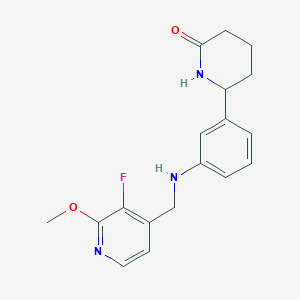 molecular formula C18H20FN3O2 B7416529 6-[3-[(3-Fluoro-2-methoxypyridin-4-yl)methylamino]phenyl]piperidin-2-one 