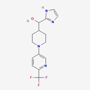 molecular formula C15H17F3N4O B7416541 1H-imidazol-2-yl-[1-[6-(trifluoromethyl)pyridin-3-yl]piperidin-4-yl]methanol 