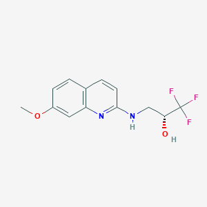 molecular formula C13H13F3N2O2 B7416547 (2R)-1,1,1-trifluoro-3-[(7-methoxyquinolin-2-yl)amino]propan-2-ol 