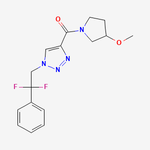 molecular formula C16H18F2N4O2 B7416567 [1-(2,2-Difluoro-2-phenylethyl)triazol-4-yl]-(3-methoxypyrrolidin-1-yl)methanone 