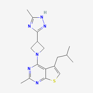 2-methyl-5-(2-methylpropyl)-4-[3-(5-methyl-1H-1,2,4-triazol-3-yl)azetidin-1-yl]thieno[2,3-d]pyrimidine