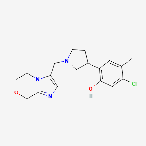 molecular formula C18H22ClN3O2 B7416616 5-chloro-2-[1-(6,8-dihydro-5H-imidazo[2,1-c][1,4]oxazin-3-ylmethyl)pyrrolidin-3-yl]-4-methylphenol 