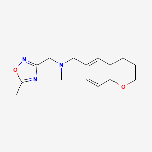 molecular formula C15H19N3O2 B7416639 1-(3,4-dihydro-2H-chromen-6-yl)-N-methyl-N-[(5-methyl-1,2,4-oxadiazol-3-yl)methyl]methanamine 