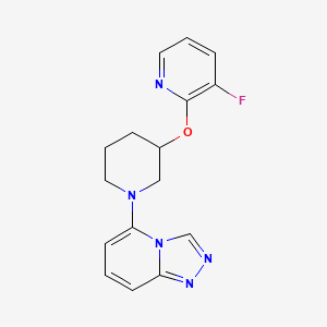 molecular formula C16H16FN5O B7416672 5-[3-(3-Fluoropyridin-2-yl)oxypiperidin-1-yl]-[1,2,4]triazolo[4,3-a]pyridine 