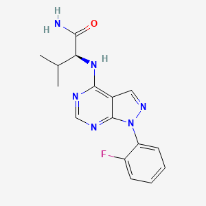 (2S)-2-[[1-(2-fluorophenyl)pyrazolo[3,4-d]pyrimidin-4-yl]amino]-3-methylbutanamide