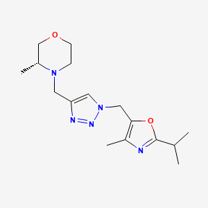 (3R)-3-methyl-4-[[1-[(4-methyl-2-propan-2-yl-1,3-oxazol-5-yl)methyl]triazol-4-yl]methyl]morpholine