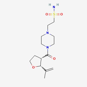 2-[4-[(2R,3S)-2-prop-1-en-2-yloxolane-3-carbonyl]piperazin-1-yl]ethanesulfonamide