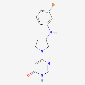 4-[3-(3-bromoanilino)pyrrolidin-1-yl]-1H-pyrimidin-6-one