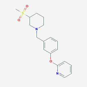 molecular formula C18H22N2O3S B7416761 2-[3-[(3-Methylsulfonylpiperidin-1-yl)methyl]phenoxy]pyridine 