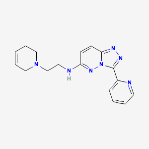 molecular formula C17H19N7 B7416762 N-[2-(3,6-dihydro-2H-pyridin-1-yl)ethyl]-3-pyridin-2-yl-[1,2,4]triazolo[4,3-b]pyridazin-6-amine 