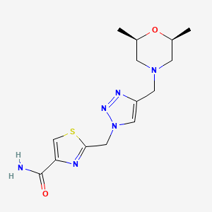 2-[[4-[[(2S,6R)-2,6-dimethylmorpholin-4-yl]methyl]triazol-1-yl]methyl]-1,3-thiazole-4-carboxamide