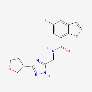 5-fluoro-N-[[3-(oxolan-3-yl)-1H-1,2,4-triazol-5-yl]methyl]-1-benzofuran-7-carboxamide