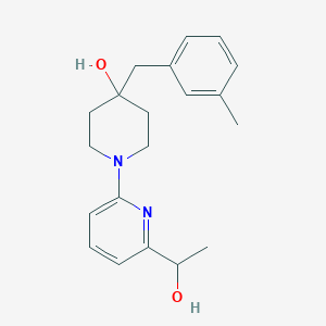 molecular formula C20H26N2O2 B7416787 1-[6-(1-Hydroxyethyl)pyridin-2-yl]-4-[(3-methylphenyl)methyl]piperidin-4-ol 