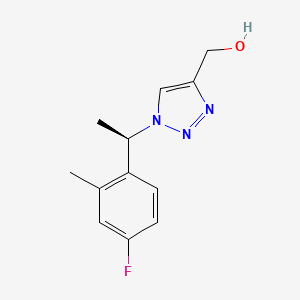 molecular formula C12H14FN3O B7416793 [1-[(1R)-1-(4-fluoro-2-methylphenyl)ethyl]triazol-4-yl]methanol 