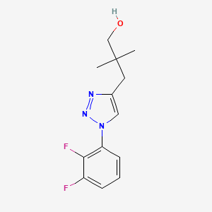 molecular formula C13H15F2N3O B7416801 3-[1-(2,3-Difluorophenyl)triazol-4-yl]-2,2-dimethylpropan-1-ol 