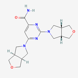 2,6-bis[(3aS,6aR)-1,3,3a,4,6,6a-hexahydrofuro[3,4-c]pyrrol-5-yl]pyrimidine-4-carboxamide