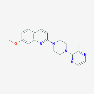 molecular formula C19H21N5O B7416842 7-Methoxy-2-[4-(3-methylpyrazin-2-yl)piperazin-1-yl]quinoline 