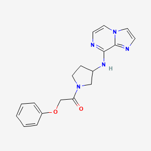 molecular formula C18H19N5O2 B7416877 1-[3-(Imidazo[1,2-a]pyrazin-8-ylamino)pyrrolidin-1-yl]-2-phenoxyethanone 