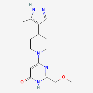 molecular formula C15H21N5O2 B7416917 2-(methoxymethyl)-4-[4-(5-methyl-1H-pyrazol-4-yl)piperidin-1-yl]-1H-pyrimidin-6-one 