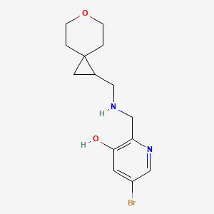 molecular formula C14H19BrN2O2 B7416922 5-Bromo-2-[(6-oxaspiro[2.5]octan-2-ylmethylamino)methyl]pyridin-3-ol 