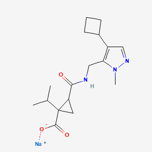 Sodium;2-[(4-cyclobutyl-2-methylpyrazol-3-yl)methylcarbamoyl]-1-propan-2-ylcyclopropane-1-carboxylate