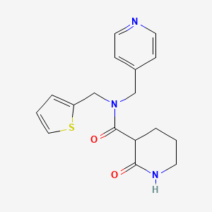 2-oxo-N-(pyridin-4-ylmethyl)-N-(thiophen-2-ylmethyl)piperidine-3-carboxamide