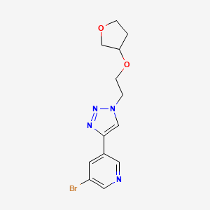 3-Bromo-5-[1-[2-(oxolan-3-yloxy)ethyl]triazol-4-yl]pyridine