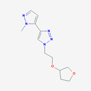 molecular formula C12H17N5O2 B7417138 4-(2-Methylpyrazol-3-yl)-1-[2-(oxolan-3-yloxy)ethyl]triazole 