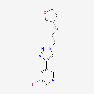 molecular formula C13H15FN4O2 B7417154 3-Fluoro-5-[1-[2-(oxolan-3-yloxy)ethyl]triazol-4-yl]pyridine 