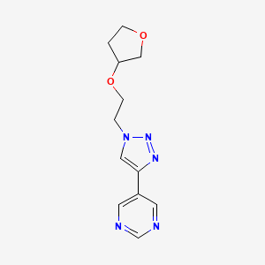 5-[1-[2-(Oxolan-3-yloxy)ethyl]triazol-4-yl]pyrimidine