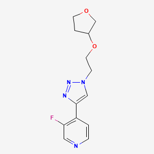 3-Fluoro-4-[1-[2-(oxolan-3-yloxy)ethyl]triazol-4-yl]pyridine