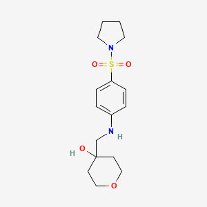 4-[(4-Pyrrolidin-1-ylsulfonylanilino)methyl]oxan-4-ol