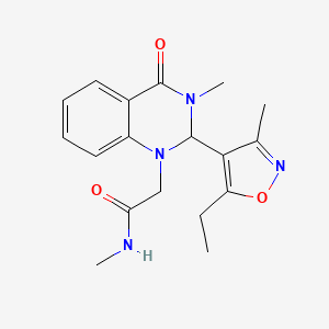 2-[2-(5-ethyl-3-methyl-1,2-oxazol-4-yl)-3-methyl-4-oxo-2H-quinazolin-1-yl]-N-methylacetamide