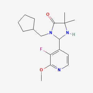 molecular formula C17H24FN3O2 B7417243 3-(Cyclopentylmethyl)-2-(3-fluoro-2-methoxypyridin-4-yl)-5,5-dimethylimidazolidin-4-one 