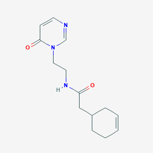 2-cyclohex-3-en-1-yl-N-[2-(6-oxopyrimidin-1-yl)ethyl]acetamide