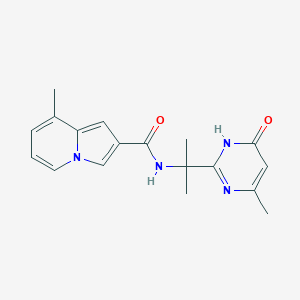 8-methyl-N-[2-(4-methyl-6-oxo-1H-pyrimidin-2-yl)propan-2-yl]indolizine-2-carboxamide