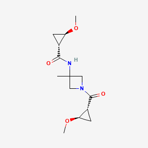 molecular formula C14H22N2O4 B7417266 (1R,2R)-2-methoxy-N-[1-[(1R,2R)-2-methoxycyclopropanecarbonyl]-3-methylazetidin-3-yl]cyclopropane-1-carboxamide 