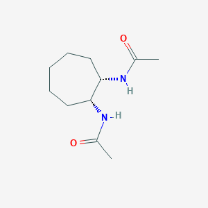 molecular formula C11H20N2O2 B7417279 N-[(1S,2R)-2-acetamidocycloheptyl]acetamide 