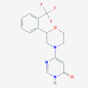 molecular formula C15H14F3N3O2 B7417294 4-[2-[2-(trifluoromethyl)phenyl]morpholin-4-yl]-1H-pyrimidin-6-one 