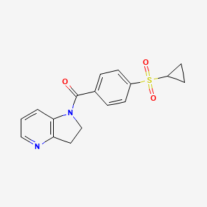 molecular formula C17H16N2O3S B7417311 (4-Cyclopropylsulfonylphenyl)-(2,3-dihydropyrrolo[3,2-b]pyridin-1-yl)methanone 