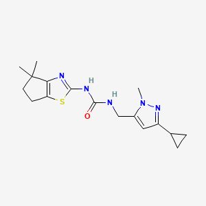 1-[(5-Cyclopropyl-2-methylpyrazol-3-yl)methyl]-3-(4,4-dimethyl-5,6-dihydrocyclopenta[d][1,3]thiazol-2-yl)urea