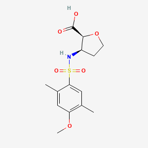 molecular formula C14H19NO6S B7417427 (2S,3R)-3-[(4-methoxy-2,5-dimethylphenyl)sulfonylamino]oxolane-2-carboxylic acid 