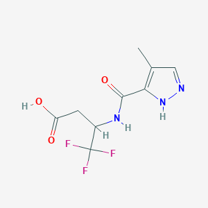 4,4,4-trifluoro-3-[(4-methyl-1H-pyrazole-5-carbonyl)amino]butanoic acid