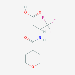 4,4,4-Trifluoro-3-(oxane-4-carbonylamino)butanoic acid