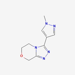 molecular formula C9H11N5O B7417473 3-(1-methylpyrazol-4-yl)-6,8-dihydro-5H-[1,2,4]triazolo[3,4-c][1,4]oxazine 