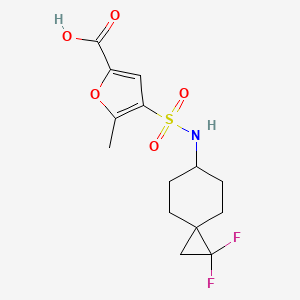 molecular formula C14H17F2NO5S B7417483 4-[(2,2-Difluorospiro[2.5]octan-6-yl)sulfamoyl]-5-methylfuran-2-carboxylic acid 