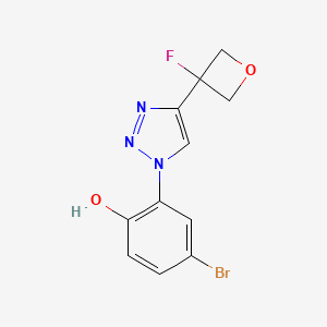 molecular formula C11H9BrFN3O2 B7417488 4-Bromo-2-[4-(3-fluorooxetan-3-yl)triazol-1-yl]phenol 