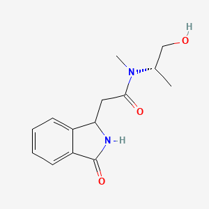 molecular formula C14H18N2O3 B7417489 N-[(2S)-1-hydroxypropan-2-yl]-N-methyl-2-(3-oxo-1,2-dihydroisoindol-1-yl)acetamide 