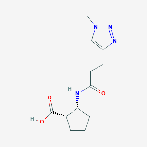 molecular formula C12H18N4O3 B7417513 (1S,2R)-2-[3-(1-methyltriazol-4-yl)propanoylamino]cyclopentane-1-carboxylic acid 